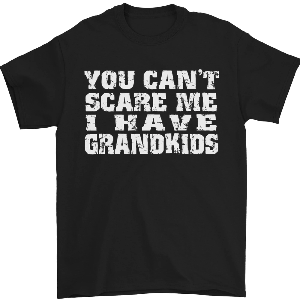 Cant Scare Me Grandkids Grandparents Day Mens T-Shirt 100% Cotton