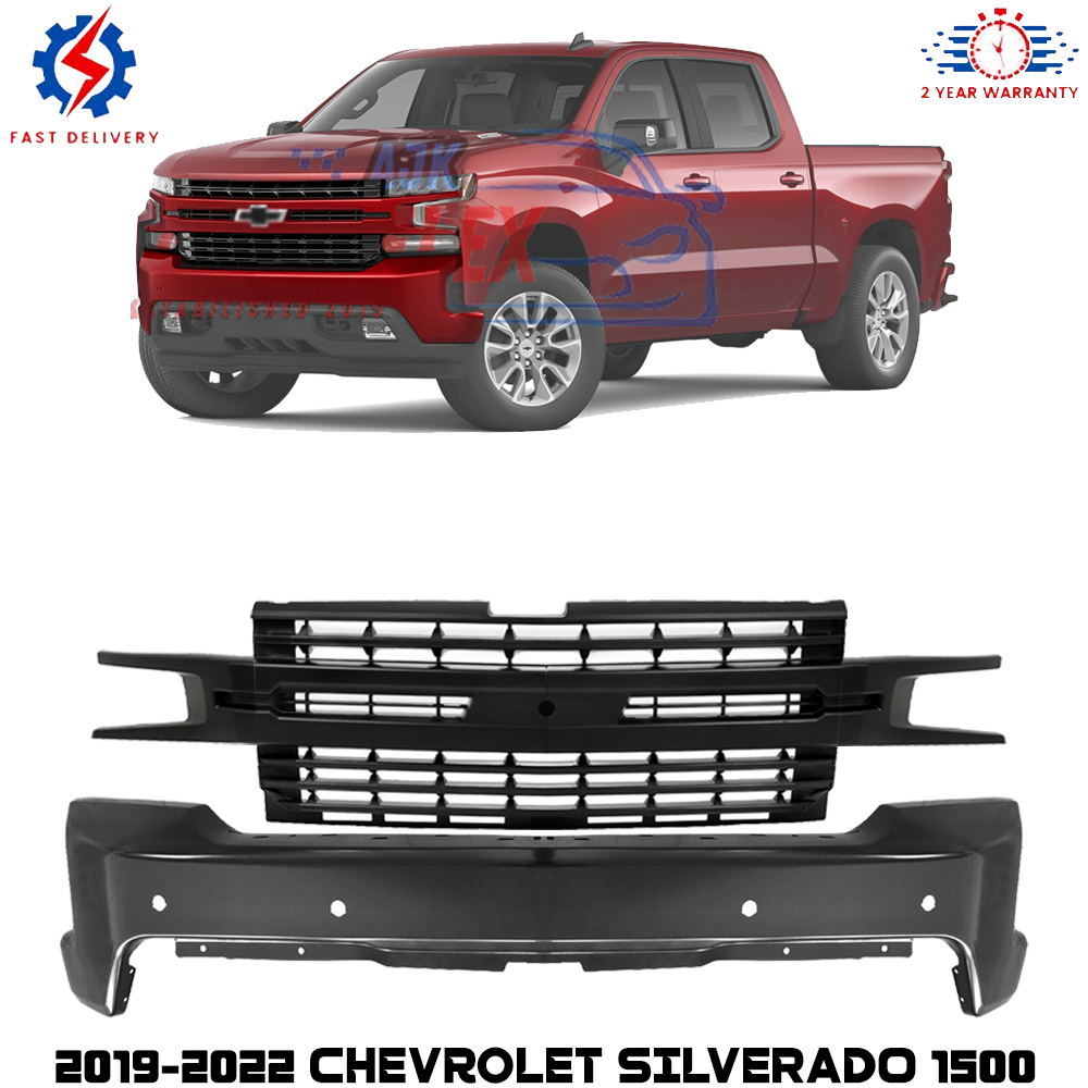 Front Bumper & Grille Assembly Primed For 2019-2022 Chevrolet Silverado 1500