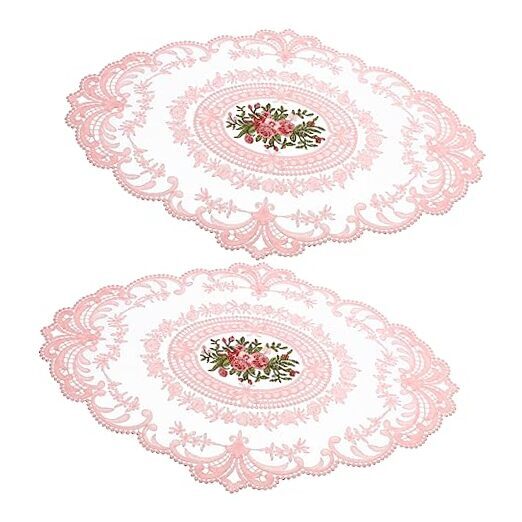 2Pcs Vintage French Style Lace Placemats - Handmade Lace Table Runner -