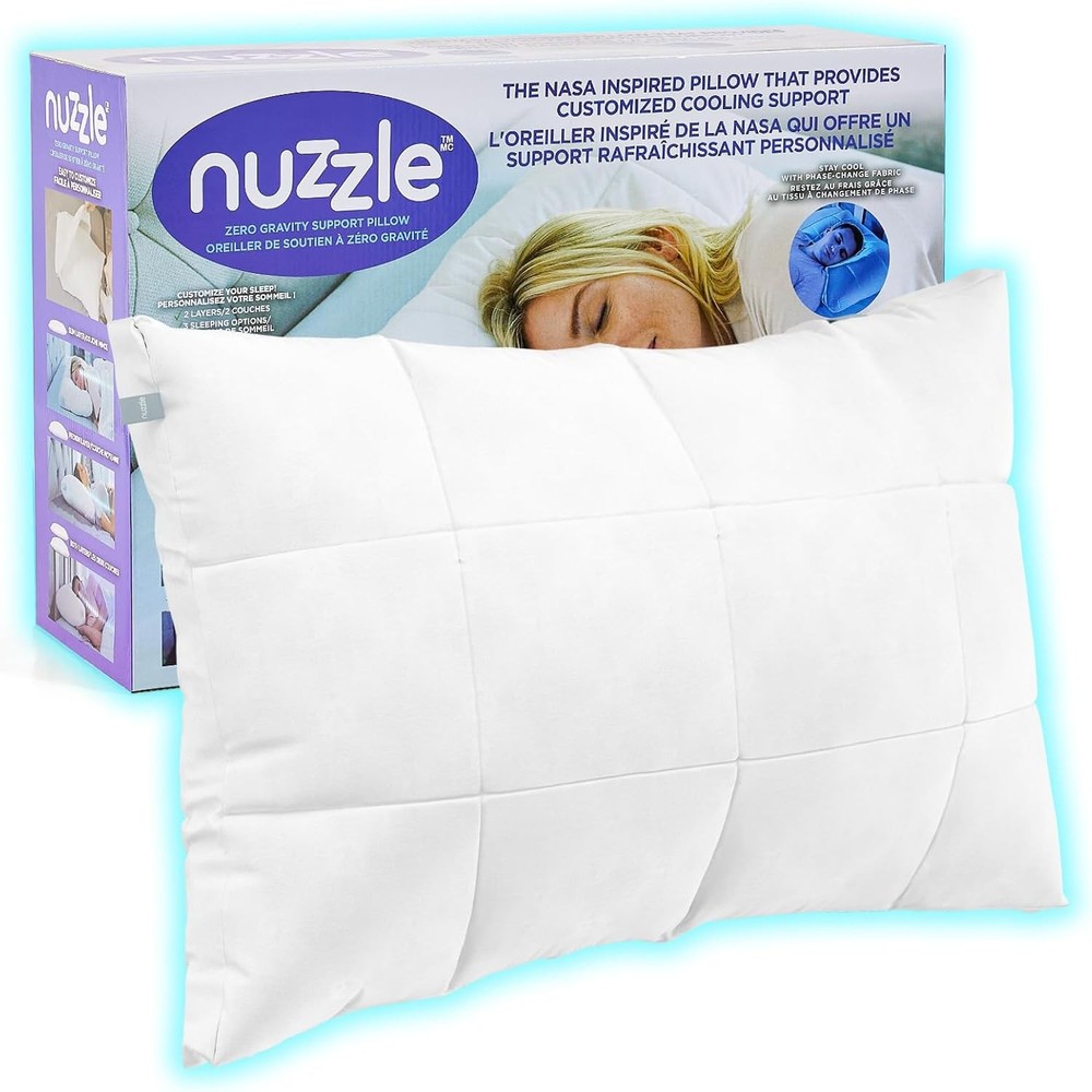 Nuzzle Cooling Adjustable Pillow for Side Standard SIze (Set of 1), White