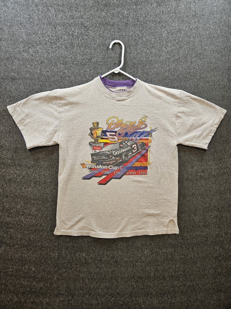 Vtg 90's Dale Earnhardt 5 Time Winston Cup Champion T-Shirt Large USA Made