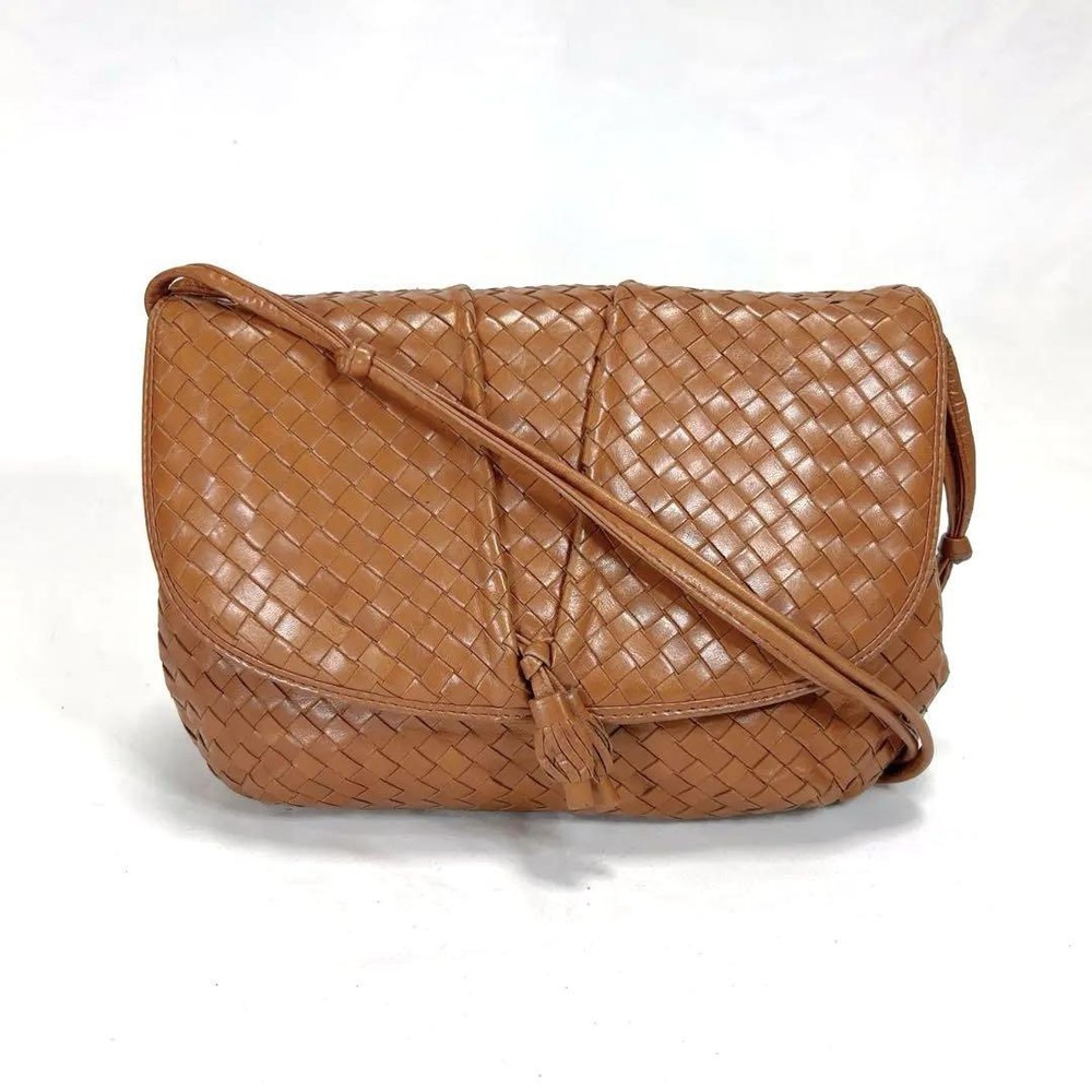 BOTTEGA VENETA Shoulder Bag Brown Intrecciato Leather Authentic F12271851