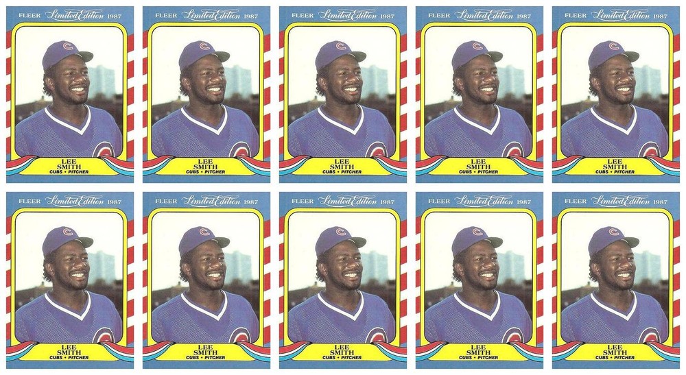 (10) 1987 Fleer Limited Edition Baseball #39 Lee Smith Lot Chicago Cubs