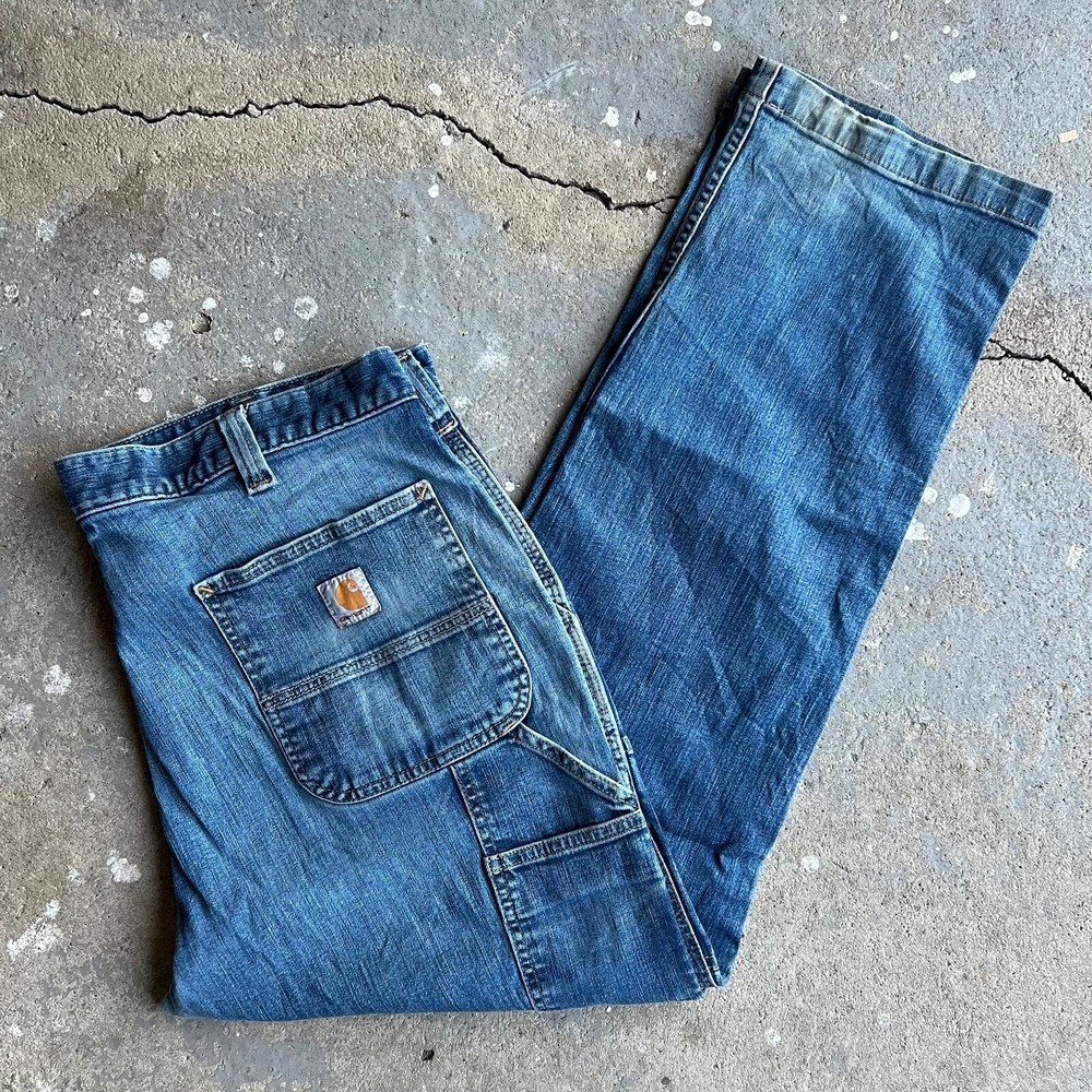 Vintage Y2K Carhartt carpenter jeans in blue denim workwear