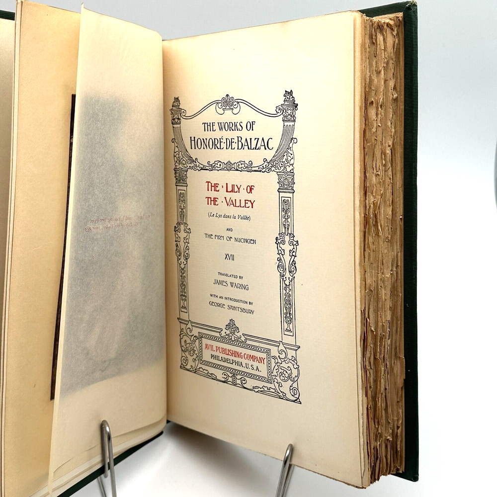 Rare 1901 Balzac The Lily of the Valley Connoisseur Edition Limited XVII
