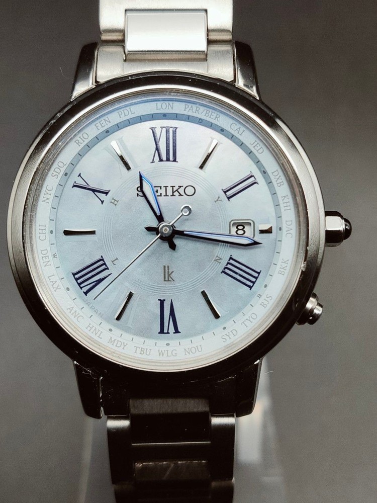 Seiko Lukia SSQV027 Lucky Passport Radio Solar Titanium Ladies Watch World Time