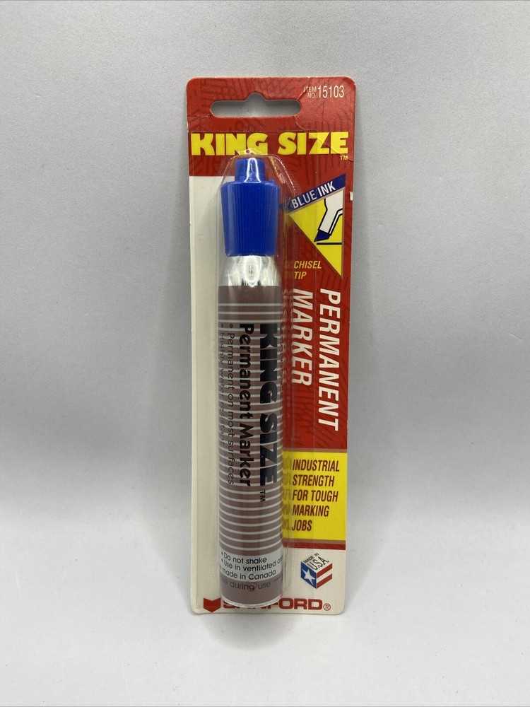NEW Vintage King Size Sanford Permanent Marker Blue Chisel TIP Industrial NOS