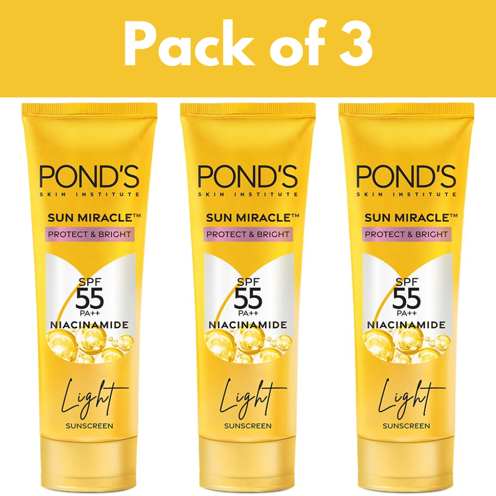 POND’S Sun Miracle SPF 55 PA+++ Light Sunscreen, Protect & Bright 50g