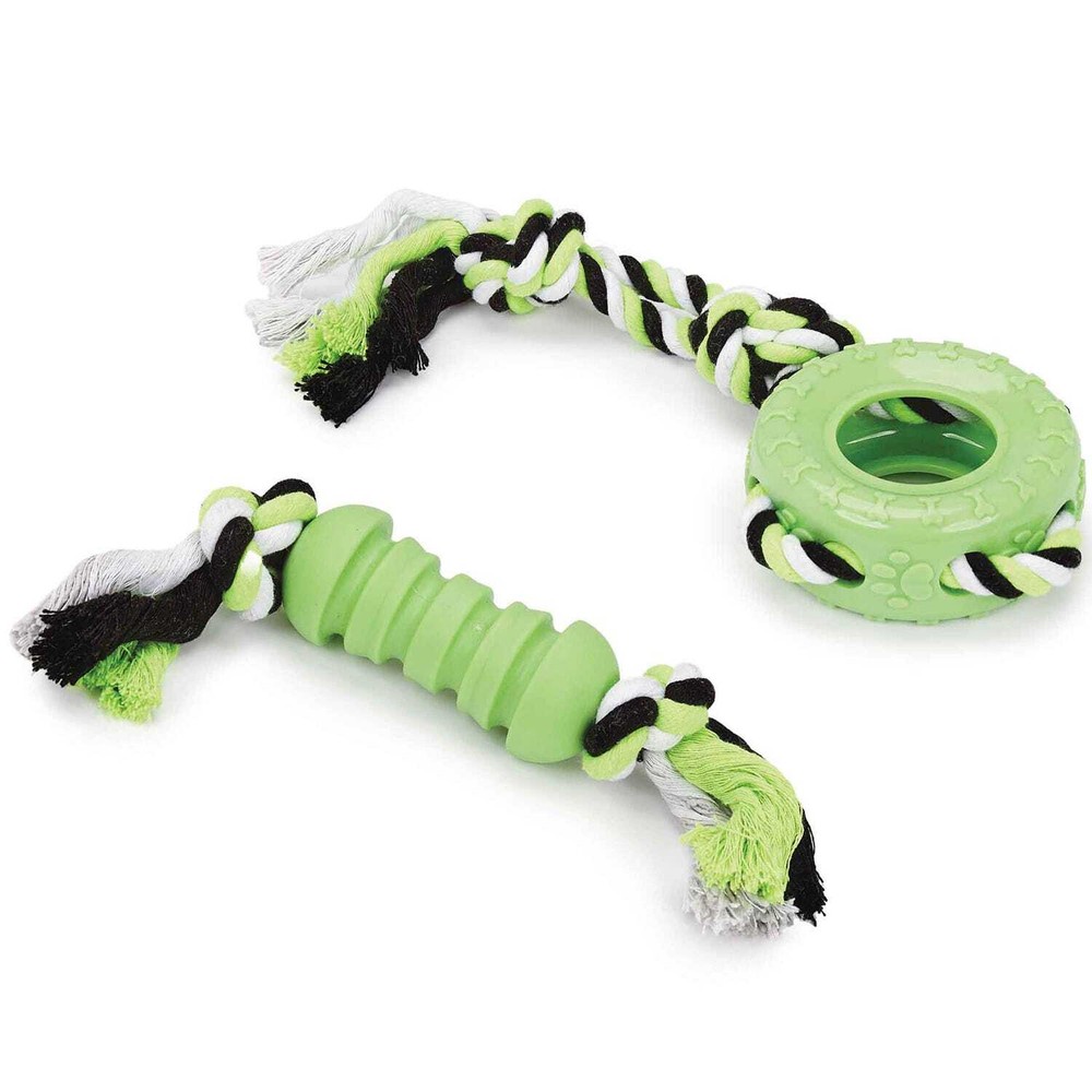 BPP Dog Rope Tug TPR Toy 2pc
