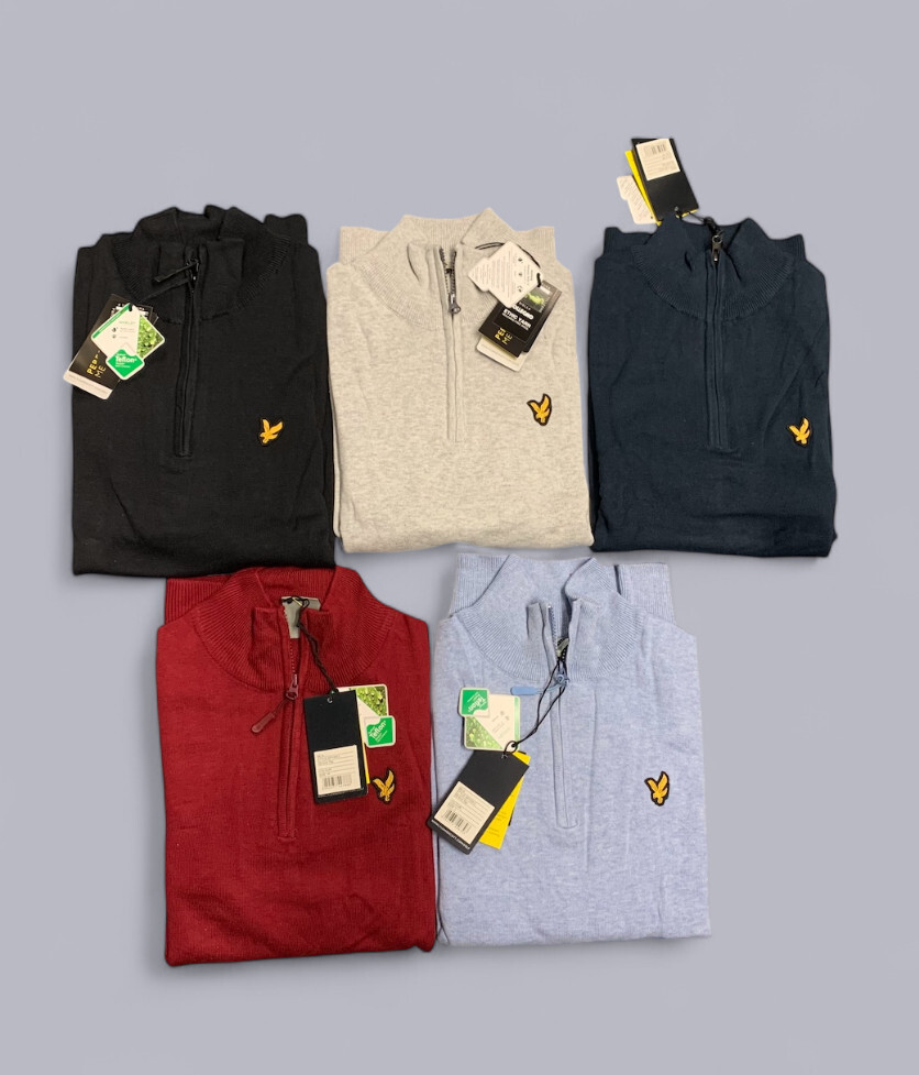 LYLE AND SCOTT PREMIUM LONG SLEEVE QUARTER ZIP JUMPER FOR CHRISTMAS SALE-image