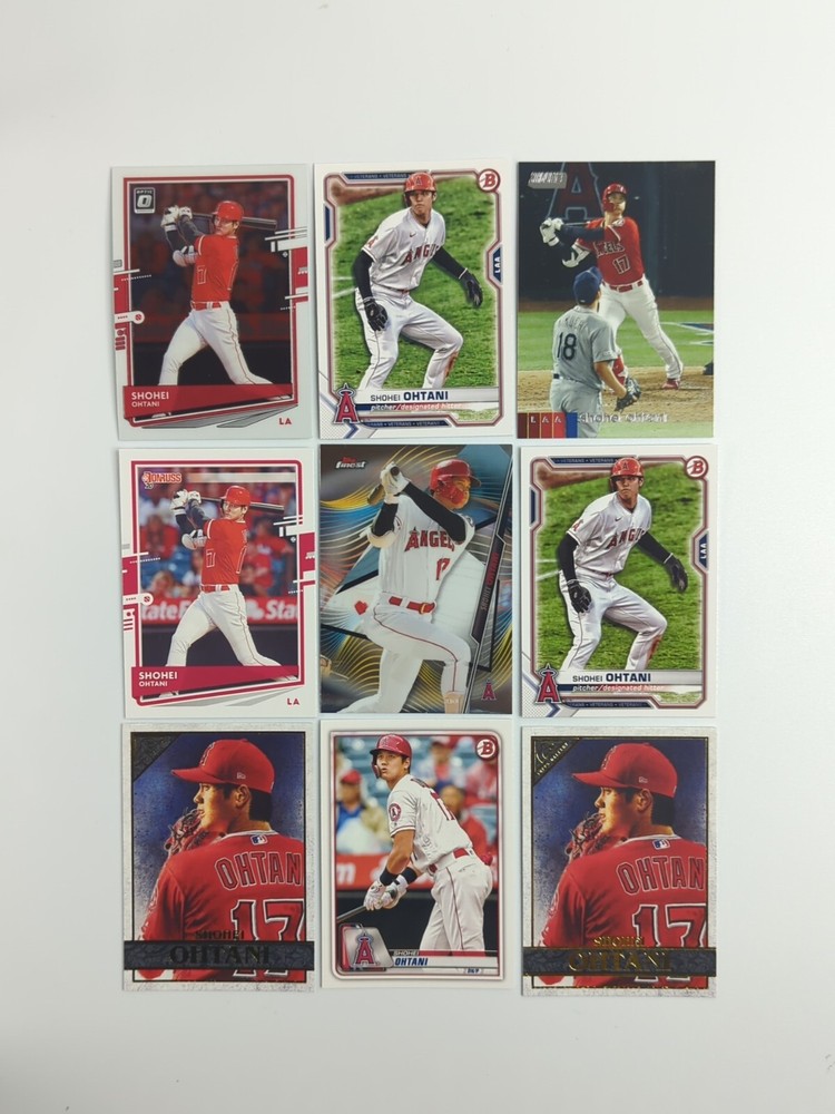 Shohei Ohtani Lot Of 9 Cards Featuring Topps & Panini Collectibles As LA Angels Star Player