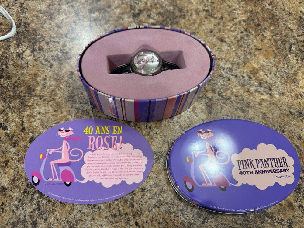 Pink Panther 40th Anniversary Watch NEW w/Tin and Box
