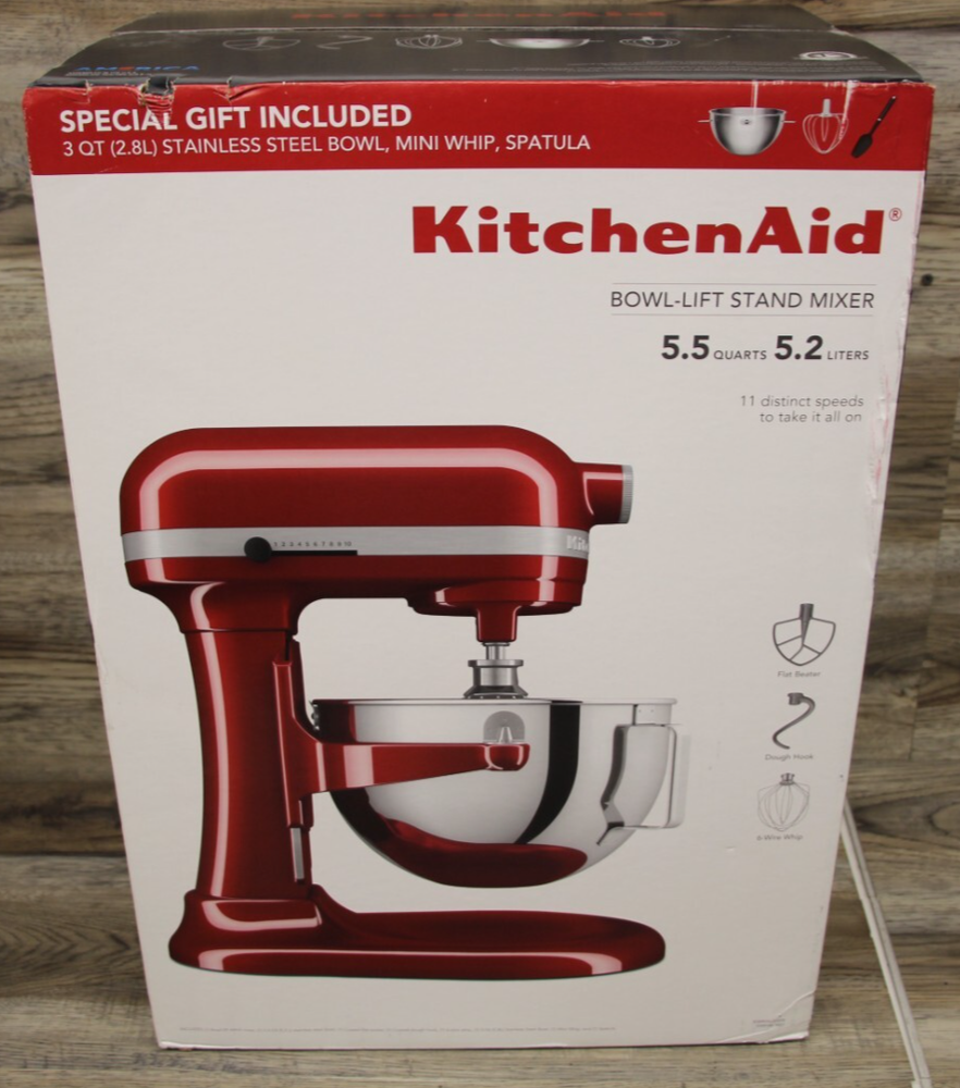 KitchenAid 5.5 Qt Bowl-Lift Stand Mixer in Red KSM55SJSXER