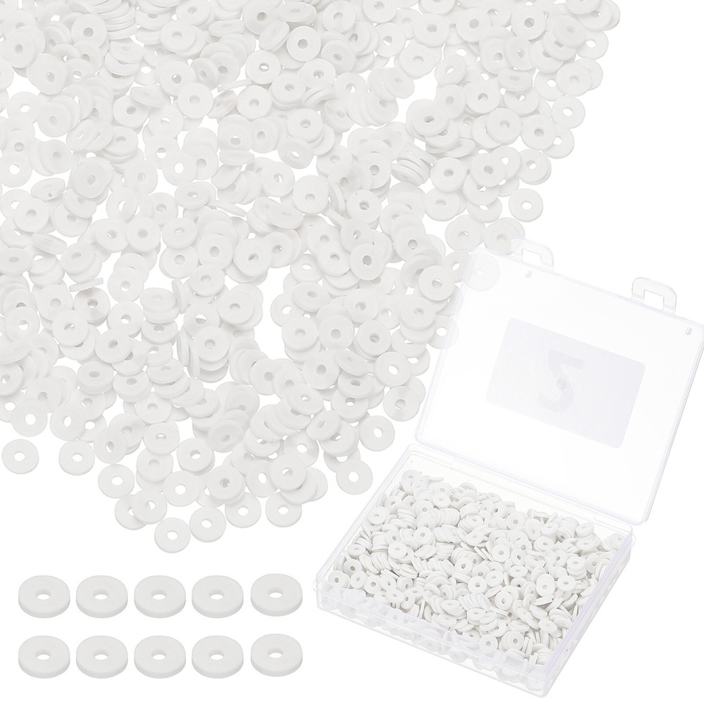 1000 Pcs White Heishi Clay Beads for DIY Bracelet Making Kit