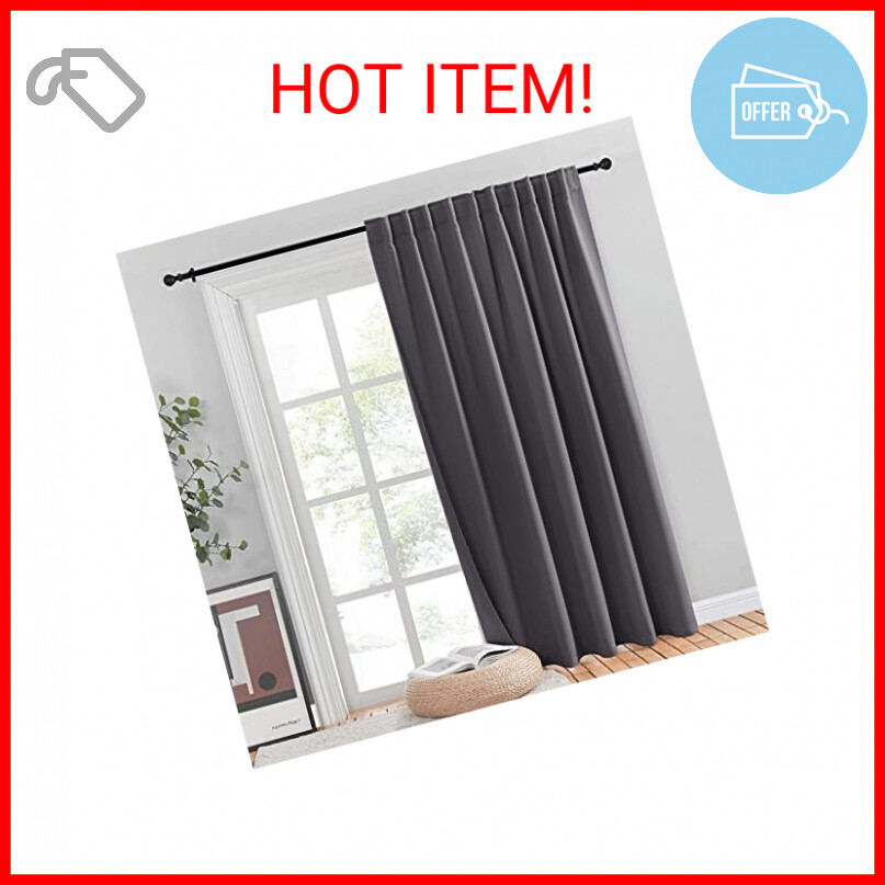 NICETOWN Sliding Door Curtains, Wide Thermal Room Darkning Patio Door Curtain, V