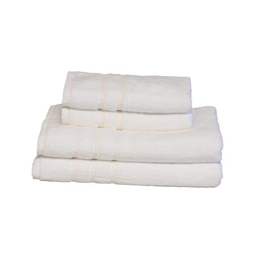 Luxury Turkish 4pc Towel Set 30X58 16X30 700 GSM 4 Piece Towel Set White