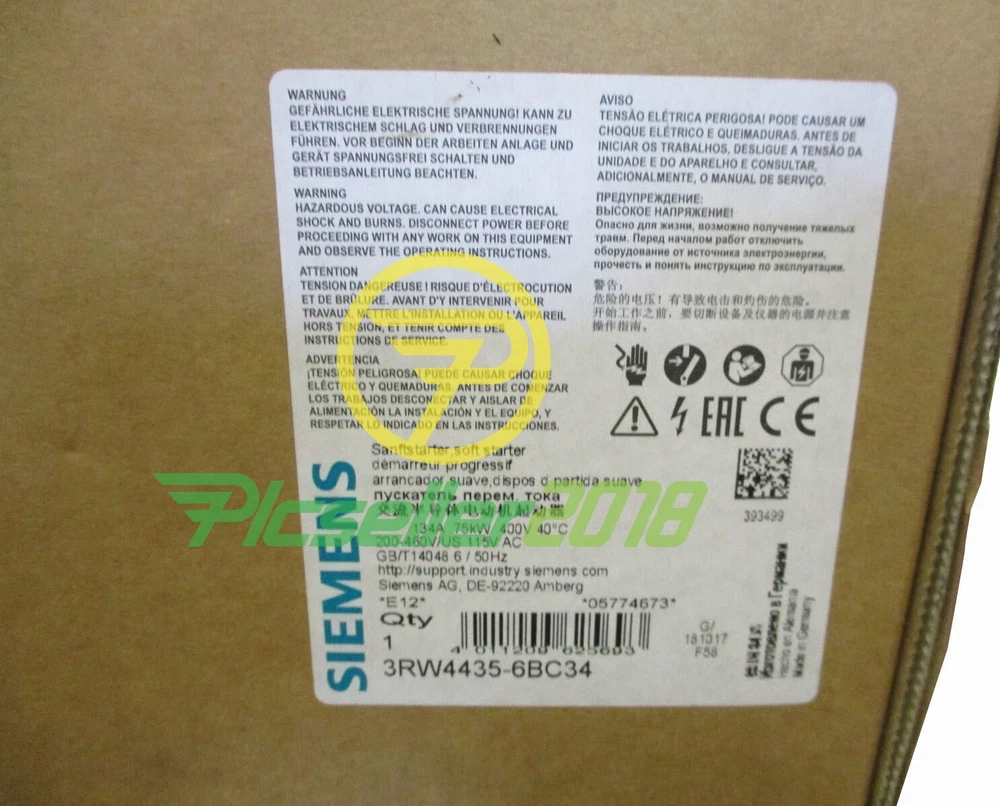 3RW4435-6BC34 NEW SIEMENS 3RW4435- 6BC34 SIRIUS Soft Starter 75kW 3RW44356BC34