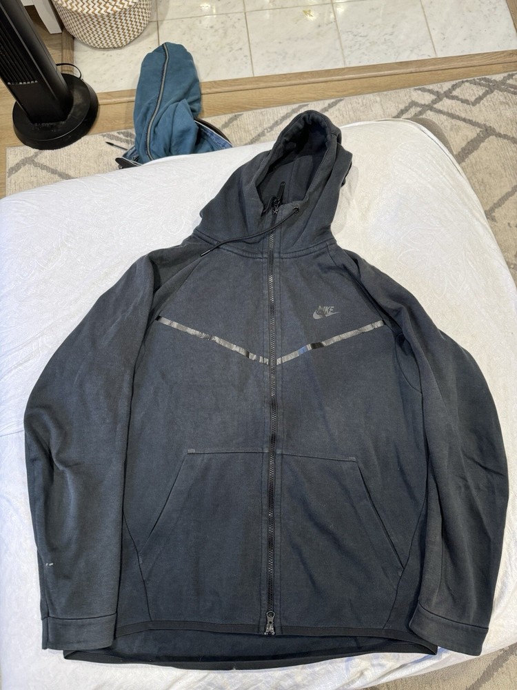 Nike Tech Fleece  Double Zipper Hoodie Jacket Men?s Large Faded EUC