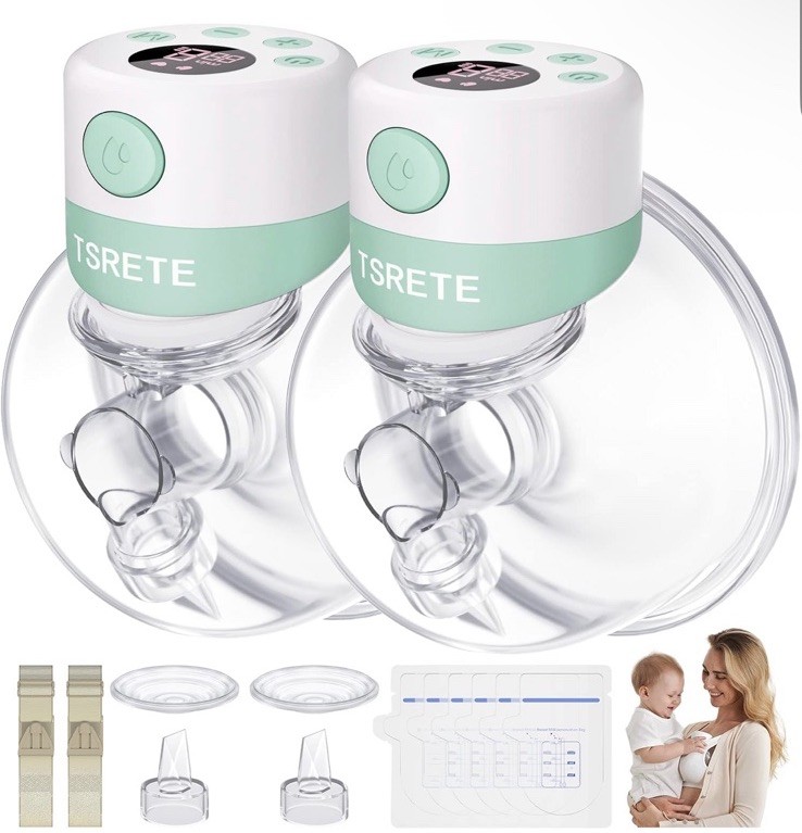 TSRETE Hands-Free Electric Breast Pump for Double Pumping Comfort