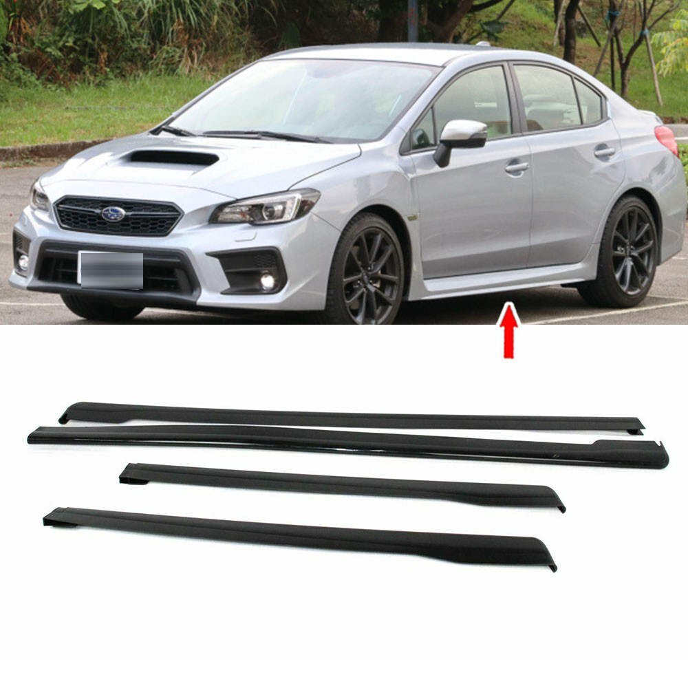Matte Black For Subaru WRX STI 4th HT Type Side Skirts Body Kits 4PCS 2015-2021