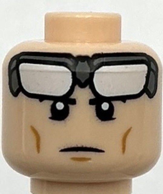 Lego New Light Nougat Minifigure Head Dual Sided Black Eyebrows Smirk Part