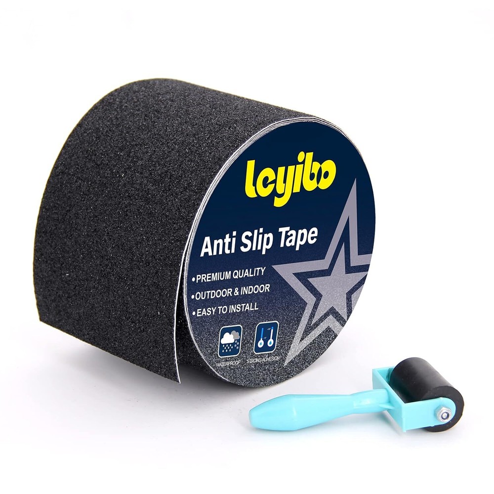 Anti Slip Tape with Roller, 4 Inch x 35 Ft Grip Tape for Stairs Outdoor/Indoor,