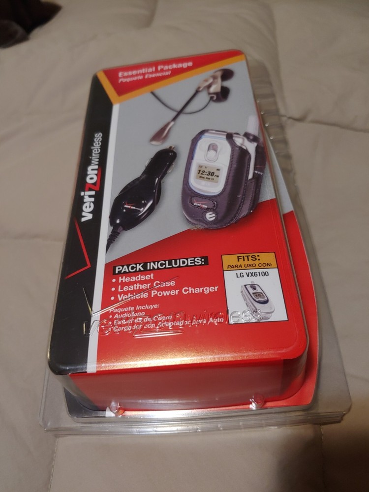 Verizon Wireless Headset Bundle with Leather Case and Car Charger for LG VX6100