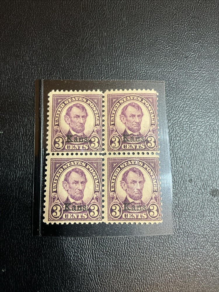 Vintage 4 United States 3 Three Cent Abraham Lincoln Postage Stamp Purple Mint