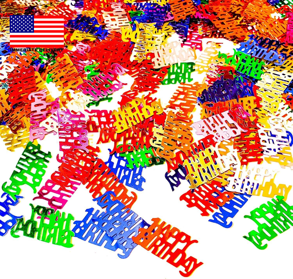 Metallic Foil Table Confetti Happy Birthday Words Letters for Party Decorations