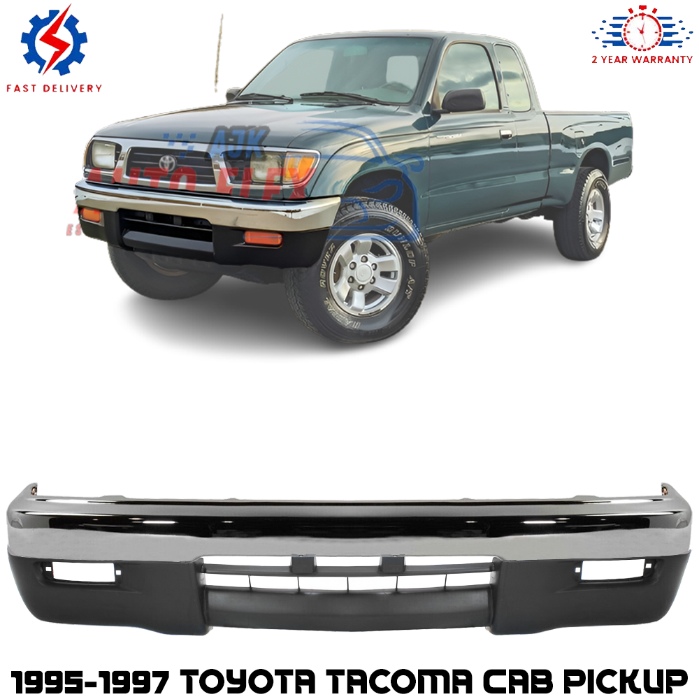 Front Bumper Chrome Steel & Lower Valance For 1995-1997 Toyota Tacoma