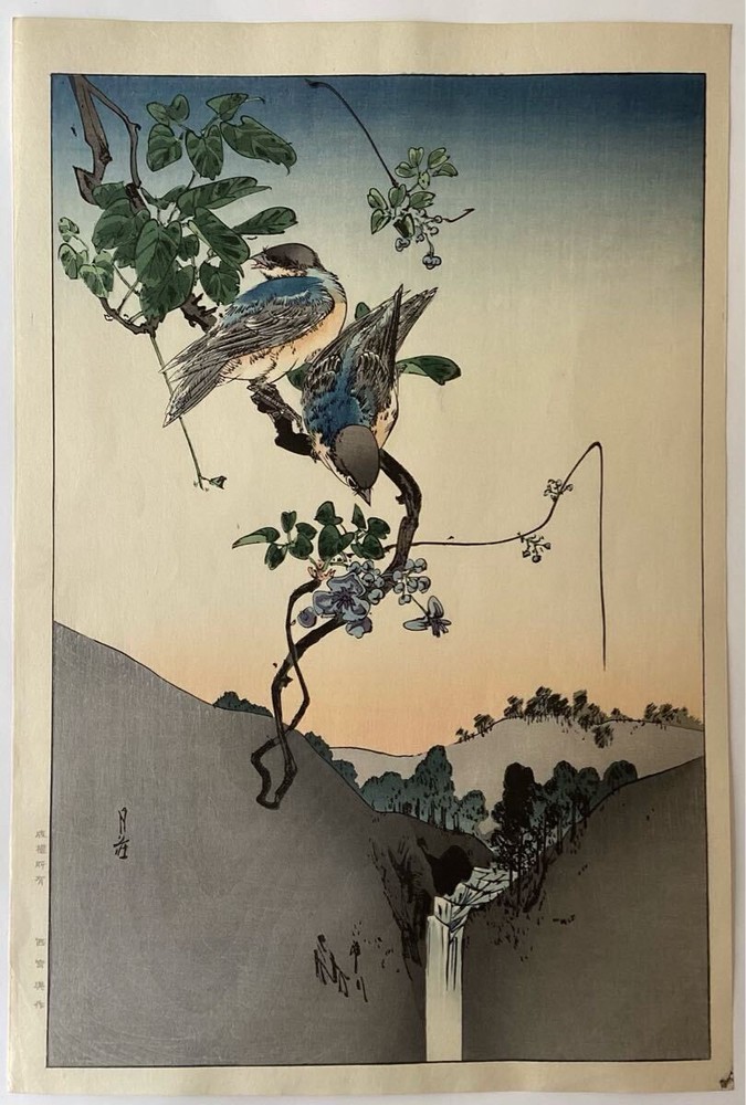 Yoshimoto Gesso Woodblock Print Tanzaku 24x36cm Japan Authentic