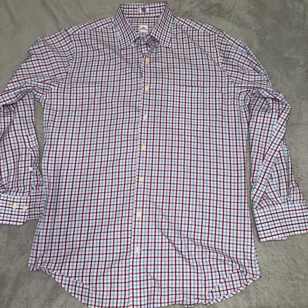 Peter Millar  Shirt Men's Medium Check Multicolor  Button Up