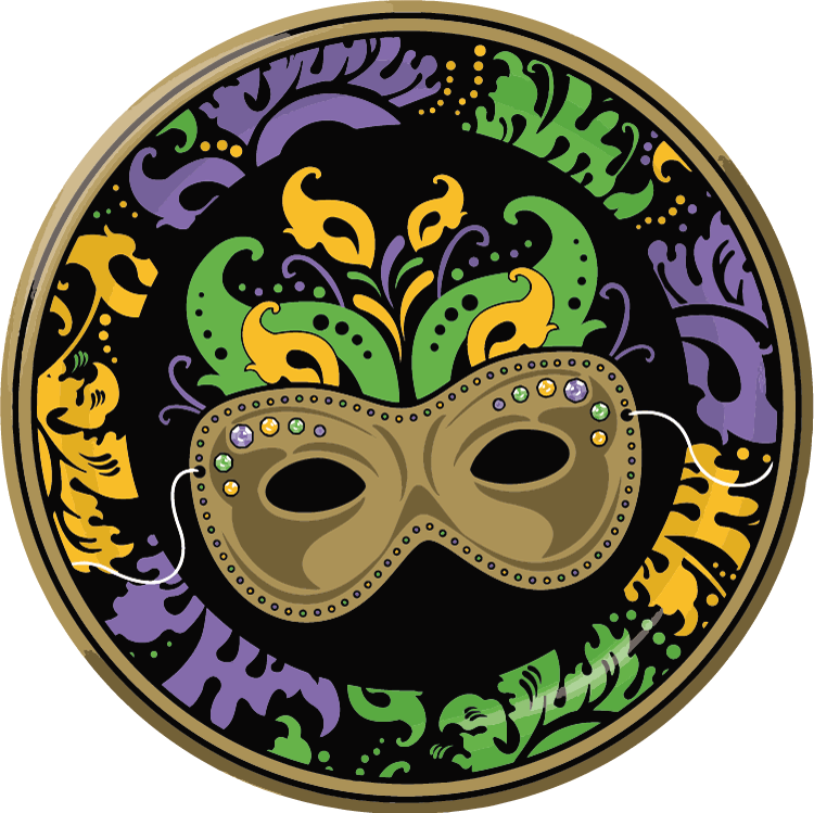 Calcomanía pegatina para parachoques de coche Mardi Gras máscara arte