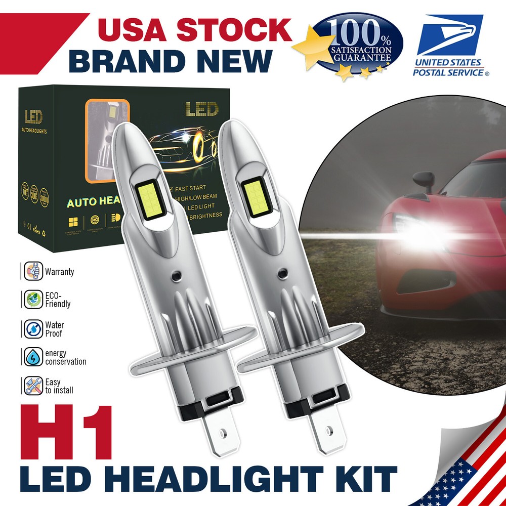 NEW H1 LED Headlight Bulbs Kit 100W 8000LM High Beam Super Bright White US