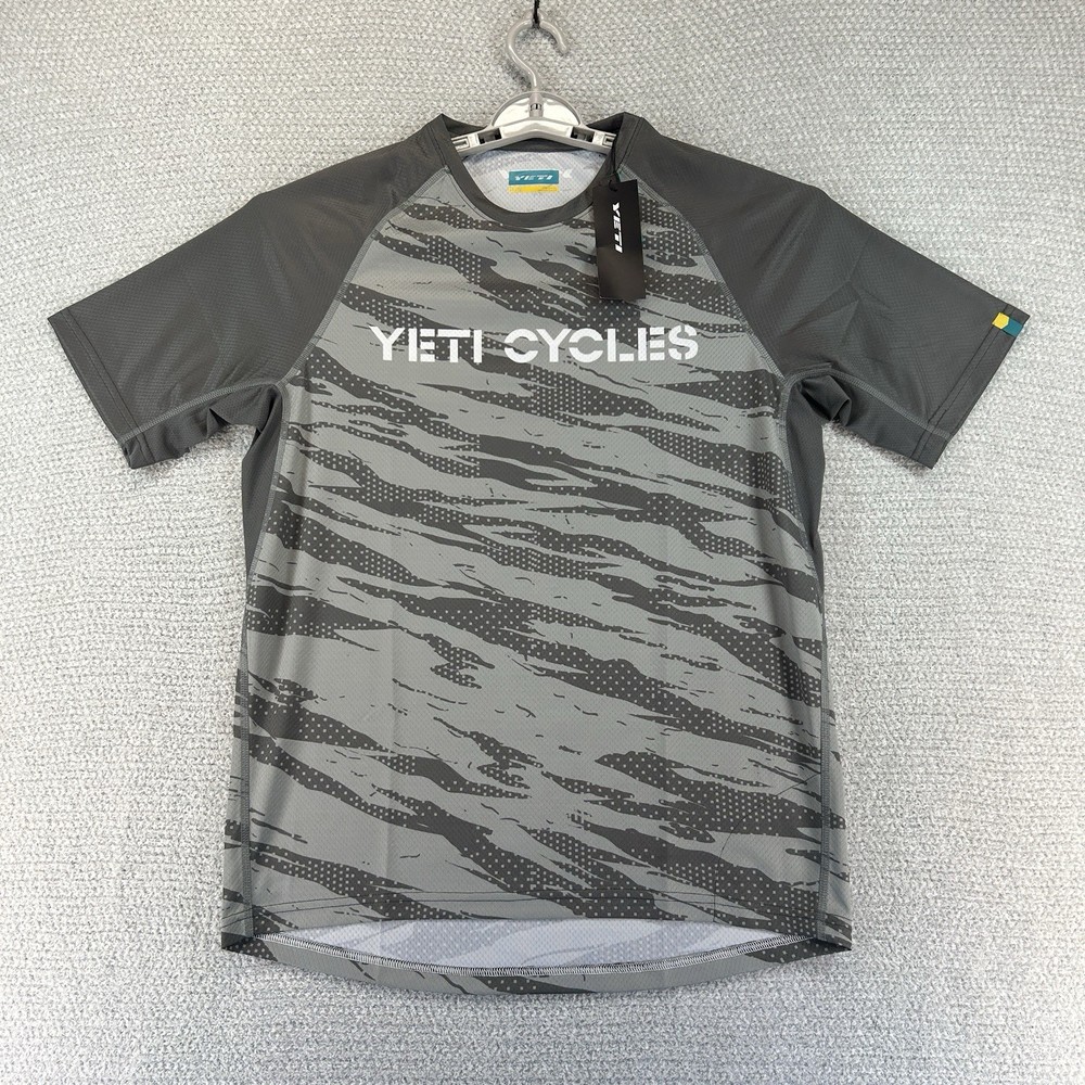 Yeti Cycles Shirt Jersey Men’s Medium Gray Camo Longhorn Lightweight Bike