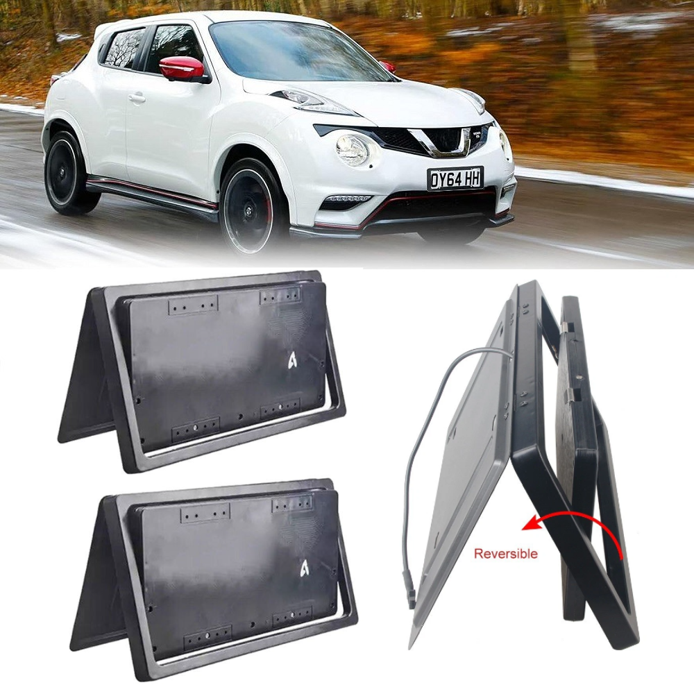Car Front+Rear Plate Frame Holder with Wireless Remote US Standard For Car Shows