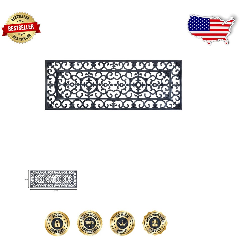 Traditional Rubber Long Doormat - 47x18 All-Weather Welcome Mat