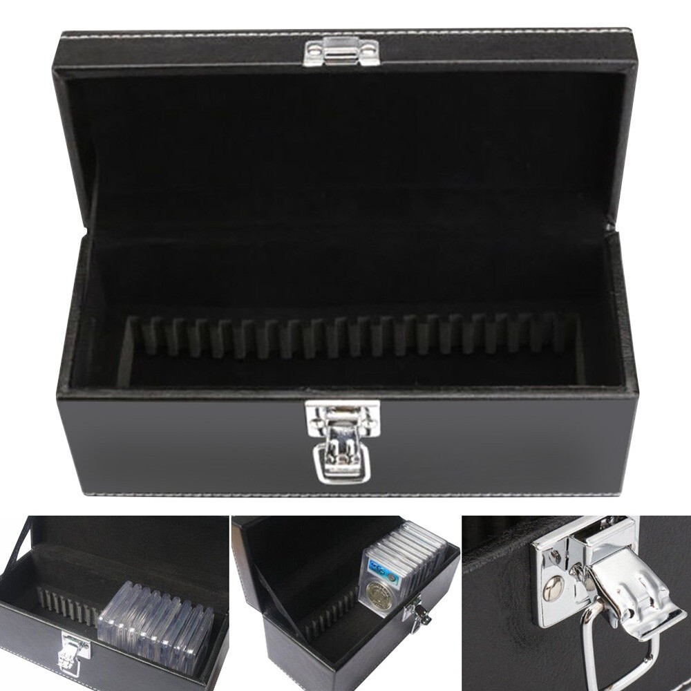 Faux Leather Storage Case for NGC PCGS ANACS Certified Coin Slabs  