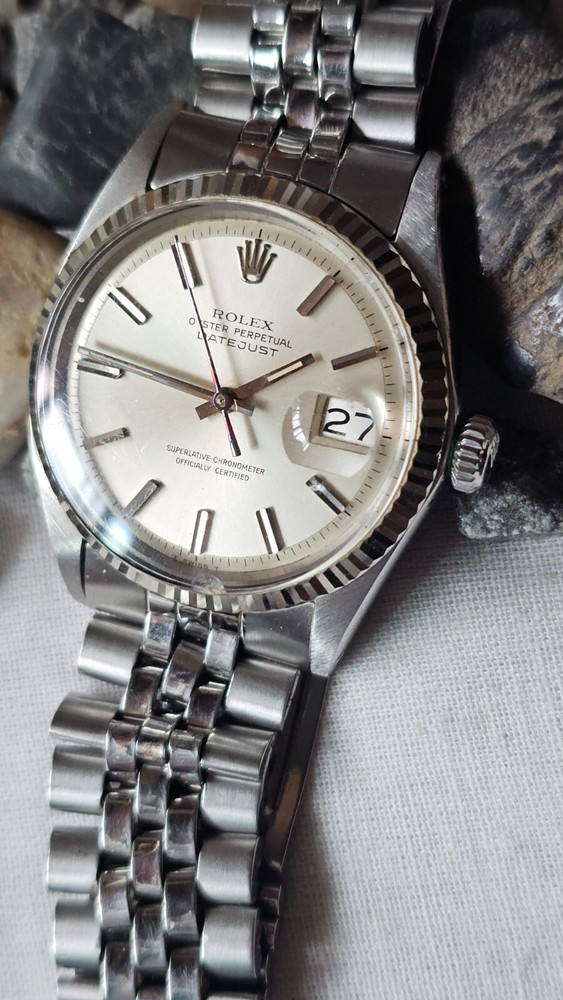 Vintage 1971 Rolex Datejust 1601 Men's Watch Silver Dial Automatic