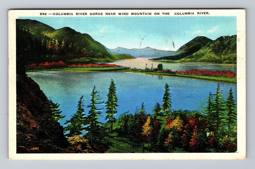 Vintage 1939 Wind Mountain WA Columbia River Gorge Postcard