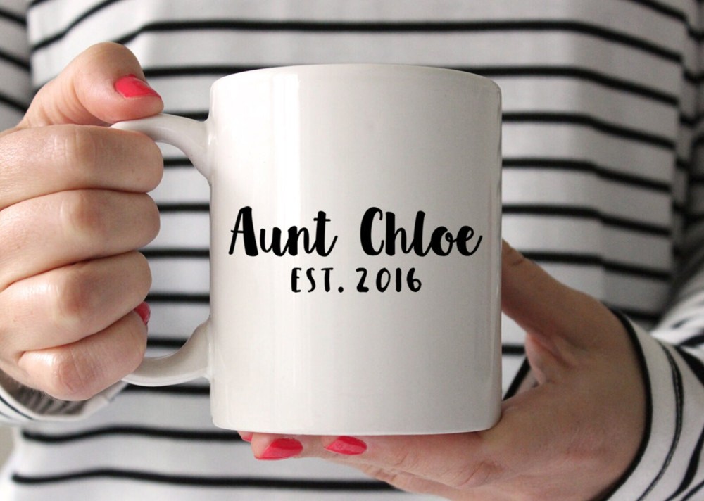 Aunt Pregnancy Reveal Mug Gift for Sister or New Aunt  