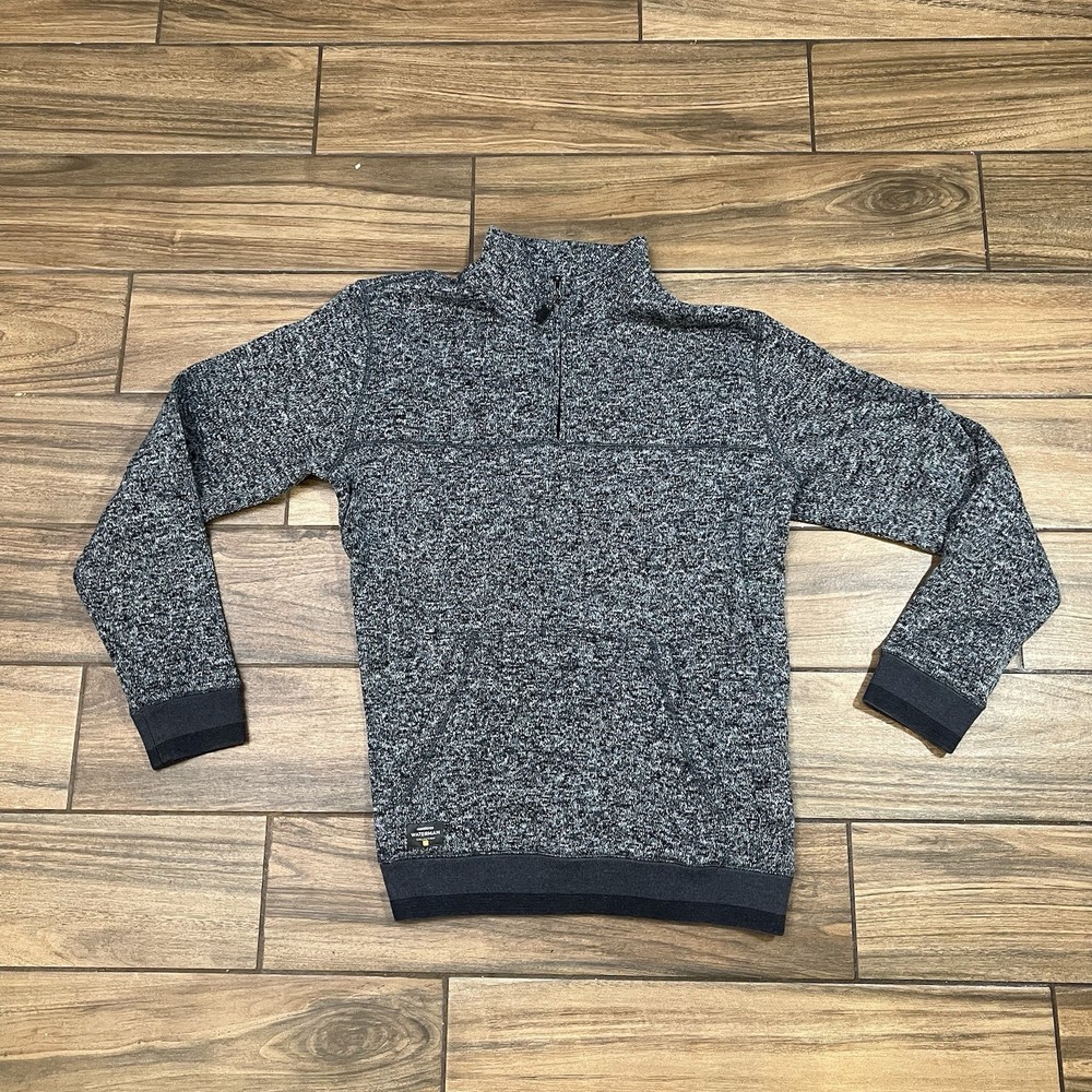 Quiksilver Waterman Quarter Zip Sweater Mens Large Gray Pullover