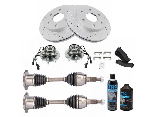 Front TRQ Brake Pad Rotor Axle Wheel Hub Kit fits GMC Yukon 2001-2006 81CNFF