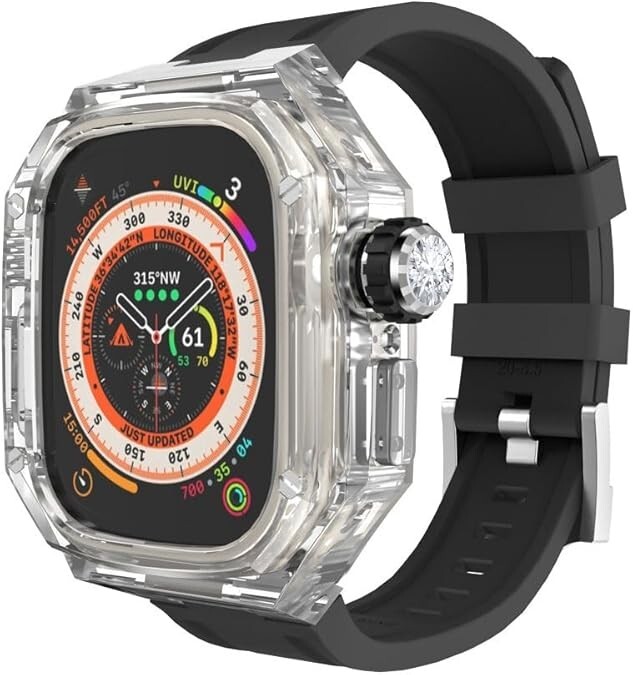 49MM Transparent Watch Case，For Apple Watch Ultra 8 49mm Modification Kit