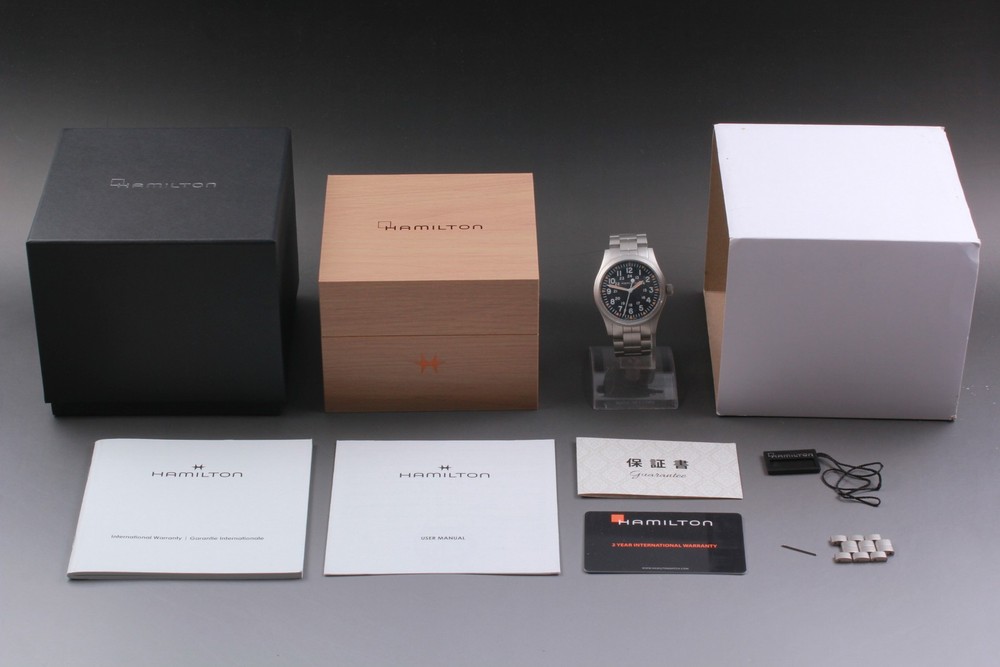 Hamilton Khaki Field 42mm Black Dial Date Watch H695290 Top MINT Full Set