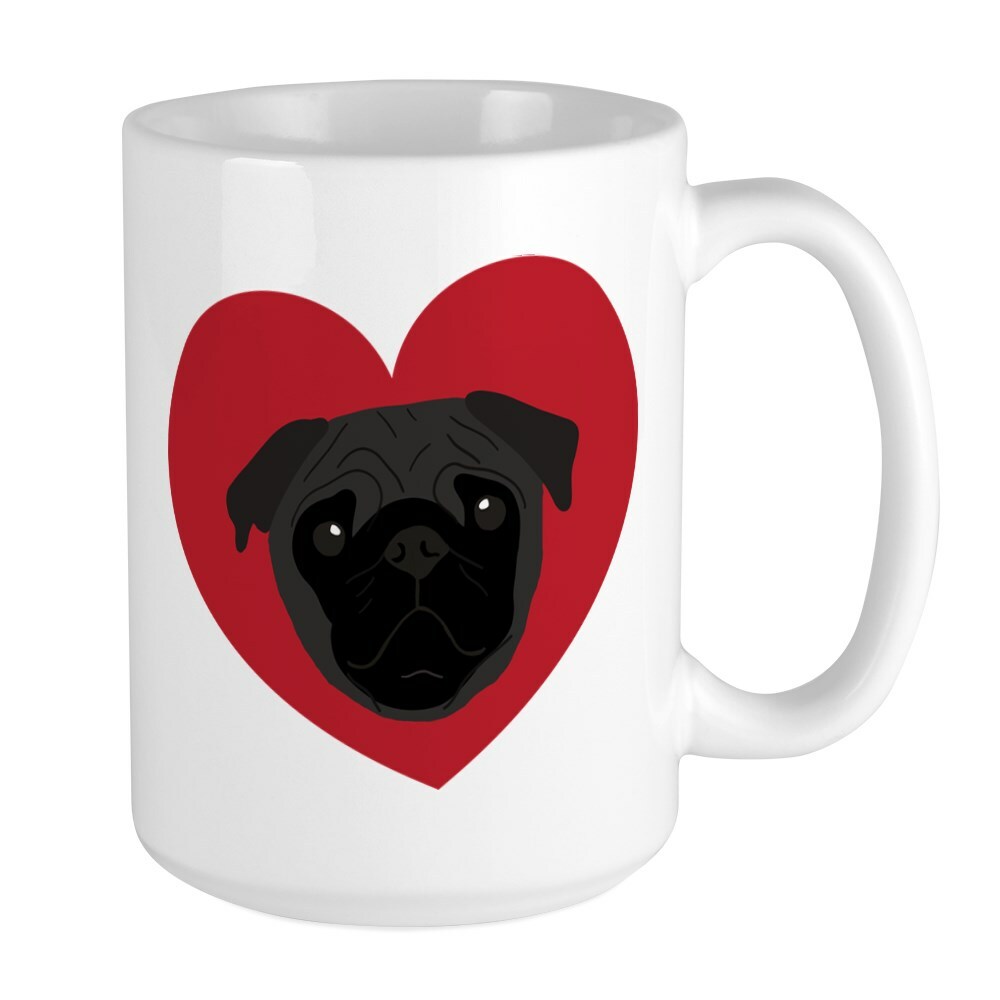 CafePress Pug Love Coffee Mug, Large 15 oz. White Coffee Cup (199929788)