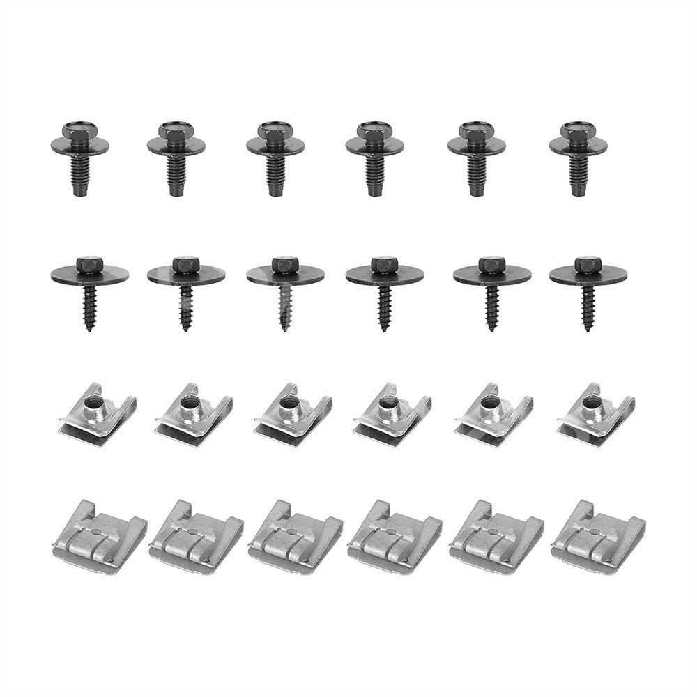 24pcs Engine Undertray Clips Screws Under Cover Splash Rivets For Benz E-Class