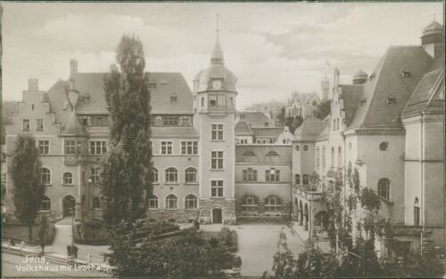 Postcard Jena Volkshaus with reading hall (no. 9801)