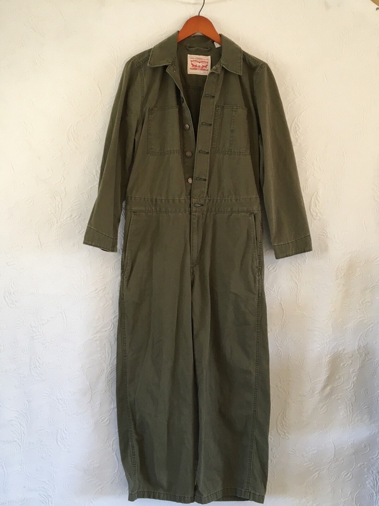 LEVIS Womens Long Sleeve Button Down Collared Jumpsuit Size M