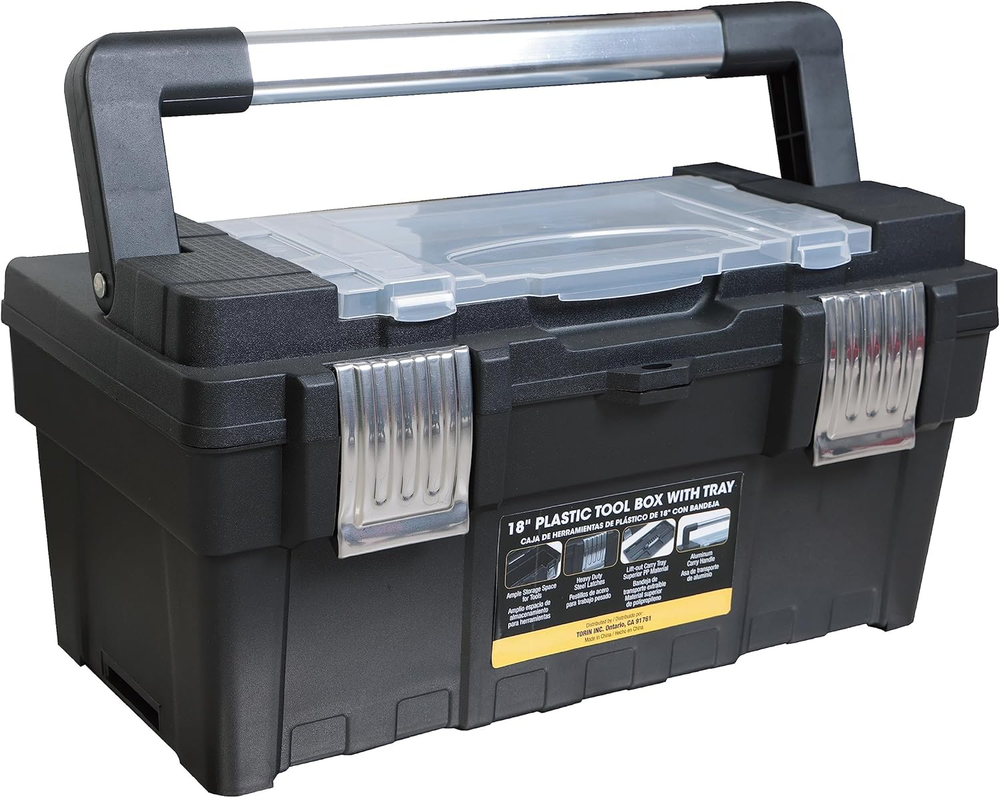 ATRJH-9019U  18-Inch Plastic Tool Box Organizer & Durable Tool Storage Box: Port